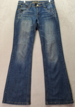 Southpole Bootcut Jeans Womens Size 9 Blue Denim Medium Wash Rhinestone Pockets - £25.48 GBP