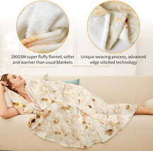 Letsfunny Burrito Tortilla Throw Blanket, 2.0 Double Sided Burritos Taco Tortill - £20.14 GBP