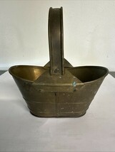 Vintage Brass Basket Planter Trinket Porch Decor Swing Handle - €13,11 EUR