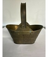 Vintage Brass Basket Planter Trinket Porch Decor Swing Handle - $285.54 MXN