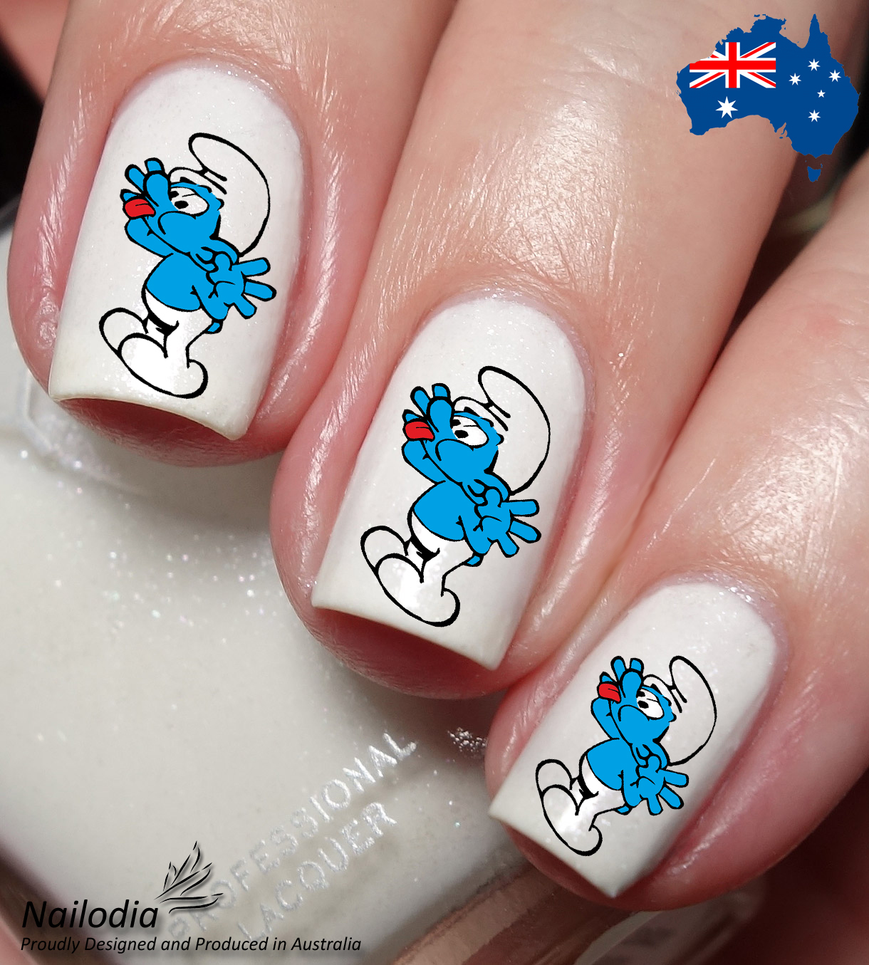 Smurf Dog Nail Art Decal Sticker Water Transfer Slider