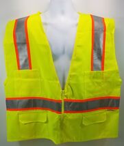 M) Brite Threads Neon Yellow Reflective Safety Vest Workwear Size 2XL - $9.89