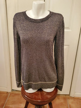 Joe Fresh Women&#39;s Size Large Blue with Metallic Long Sleeve Sweater (NEW) - $29.65