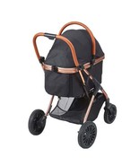 Pet Stroller, 4 Wheels Stroller Rotate with Brakes, 66 lbs Weight Capaci... - £148.18 GBP