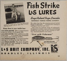 1949 Print Ad L&amp;S Pike Master &amp; Bass Master Fishing Lures Bradley,Illinois - £10.74 GBP