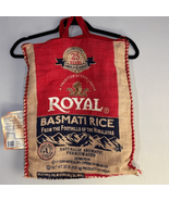UPCYCLED Royal White Basmati Rice 20 Pound Bag Handbag Satchel w/ Zipper - $8.23