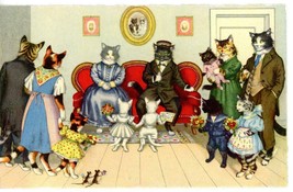 Alfred Mainzer Cat Postcard 4737 Unposted Artist Eugen Hartung Meet Grandparents - £3.90 GBP