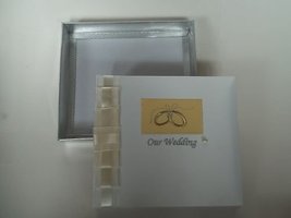 Our Wedding White Photograph Album with ribbon &amp; rings - £14.75 GBP