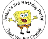 12 Spongebob Birthday Stickers, Personalized, Party favors,labels ,2.5&quot;,... - $11.99