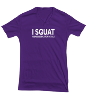 Gym TShirt I Squat Please See Back Purple-V-Tee  - £18.27 GBP