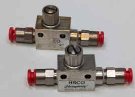 Lot of 2 Humphrey HSCO 1879 Flow Control / Regulator Valves with 5/32&quot; F... - $24.74