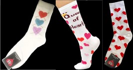 Women Girl Funky Novelty Red/Pastel Valentine HEART Love Print Crew Sock... - $89.71 MXN+