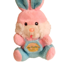 Vintage Dan Dee Plush Easter Bunny Pastel Touch n Play pink blue overall... - $21.00