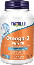 NOW Supplements, Omega-3 180 EPA / 120 DHA, Enteric Coated, Cardiovascular Suppo - £17.53 GBP