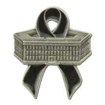 9-11 PENTAGON MEMORIAL BLACK RIBBON PEWTER LAPEL PIN MADE IN USA - $18.99