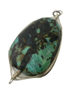 Artisan Made Wire Wrapped Large Natural Turquoise Stone Pendant  - $14.24