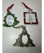 Lot Of 3-1 Jeweled Christmas Tree &amp; 2 Present Enamel Picture Frame Ornam... - €10,25 EUR