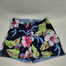 Tommy Hilfiger Mens Large Floral Tropical Blue Green Swim Trunks Shorts Lined - £8.67 GBP