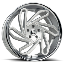 20X10.5 Luxxx LE10 5X115 +28 73.1 Brushed Face Milled/Stainless Steel Wheel - £407.55 GBP