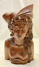 Vtg Ironwood Carved Wood Klung Klung Statue Bust Female Figure Balinese - £159.83 GBP