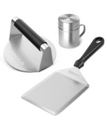 Smashed Burger Press Kit, Stainless Steel Burger Smasher, Grill Spatula ... - £36.97 GBP