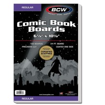 4 packs of 100 (400) BCW 6 7/8&quot; x 10 1/2&quot; Regular Comic White Backing Boards - £58.60 GBP