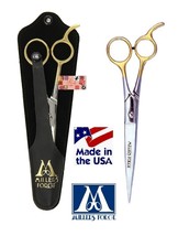 Millers Forge 8 1/4&quot; Filipino 88 Curved Shear Scissor*Gold Handle Pet Grooming - £35.83 GBP