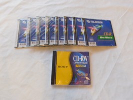 Lot of 8 Fujifilm CD-R Blank Discs +1 Sony CD-RW CD ReWritable Disc New ... - $39.59