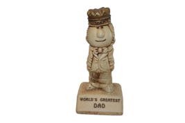 Vintage 1970 Paula &quot;Worlds Greatest Dad&quot; Figurine Fathers Day Gift for Dad W-136 - £5.17 GBP