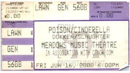 Vintage Poison Cendrillon Ticket Stub Juin 16 2000 Hartford - $34.63