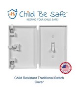 Child Be Safe Child and Pet Proof WHITE Light Switch Safety Cover Guard,... - £10.08 GBP
