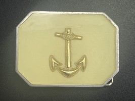 Vintage Pewter &amp; Resin Anchor Nautical Belt Buckle HANDMADE Free Shipping - £19.78 GBP