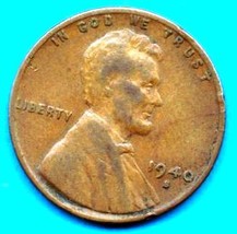 1940 S Lincoln Wheat Penny - Circulated - About XF - £0.78 GBP