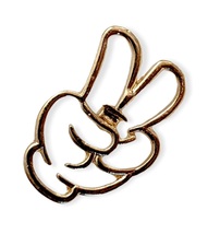 Mickey Mouse Disney Pin: Gold Peace Sign Glove - £15.60 GBP