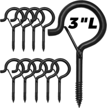 10 PCS 3 Inches Q-Hanger Hooks with Safety Buckle, Screw Hooks for Outdo... - £10.97 GBP