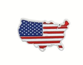 USA Map - American Flag Stars &amp; Stripes - Metal Enamel Pin - New 4th Of July Pin - £4.10 GBP