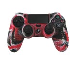 Silicone Grip Red Swirl Case Shell Cover Non Slip For PS4 Controller  - $7.99