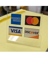 Acrylic Countertop Accept Credit Card Register Sign Visa Mastercard Stan... - £5.70 GBP