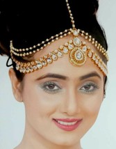 Indian Bollywood Jewelry Passa Wedding Damini Head Piece Pearl Cz Maang Tikka - £22.44 GBP