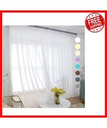 Chic 95&quot; Long White Sheer Voile Curtains – Perfect for Bedroom &amp; Living ... - $51.66 CAD