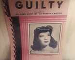 Guilty - Dinah Shore Sheet Music | Gus Kahn, Harry Akst, Richard A. Whiting - £4.53 GBP