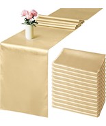 Aneco 12 Pack Satin Table Runner 12 X 108 Inch Champagne Long Wedding Sa... - $47.97 CAD
