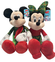 Disney Mickey & Minnie Mouse Christmas Plush 19 inch Stuffed Animal Pals - £42.72 GBP