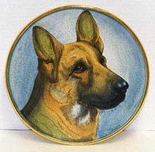 THE GERMAN SHEPHERD Italian Art Pottery Plate 1972 Vincente Tizia Hand Made - $29.70