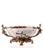 Porcelain Bowl With Bronze, Angel Design, Decorative, Great Gift - £435.36 GBP