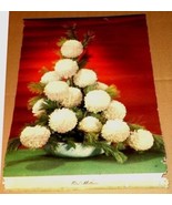 Retro 1950s Calendar Floral Masterpiece White Mums - $6.92