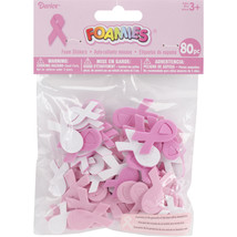 Darice Foamies Foam Stickers  Mini Pink Ribbons  1.25&quot; x 0.75&quot;  1.59 mm Thick  8 - £13.30 GBP