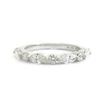 Authenticity Guarantee 
Marquise Round Diamond Wedding Band Ring 14K White Go... - $2,195.00