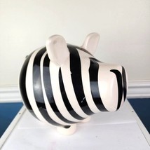 Salt &amp; Pepper Large Zebra Oink Ceramic Piggy Bank - $22.77