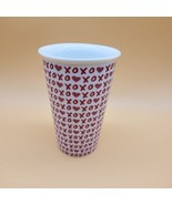 Hearts XOXO Coffee Mug Cup Jeanetta Gonzales Love Red White Valentine - $10.96